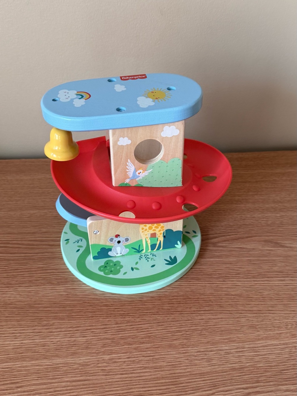 Fisher-Price Wooden Stacking Spinner Toy - Blue/Red/Green/Yellow